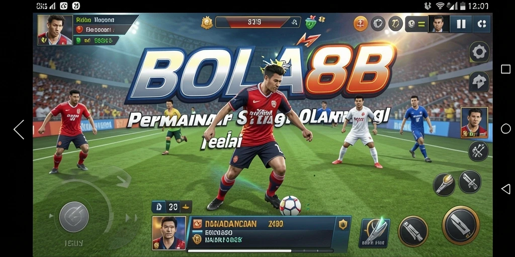 Screenshot utama BOLA88 menampilkan aksi pertandingan yang intens.