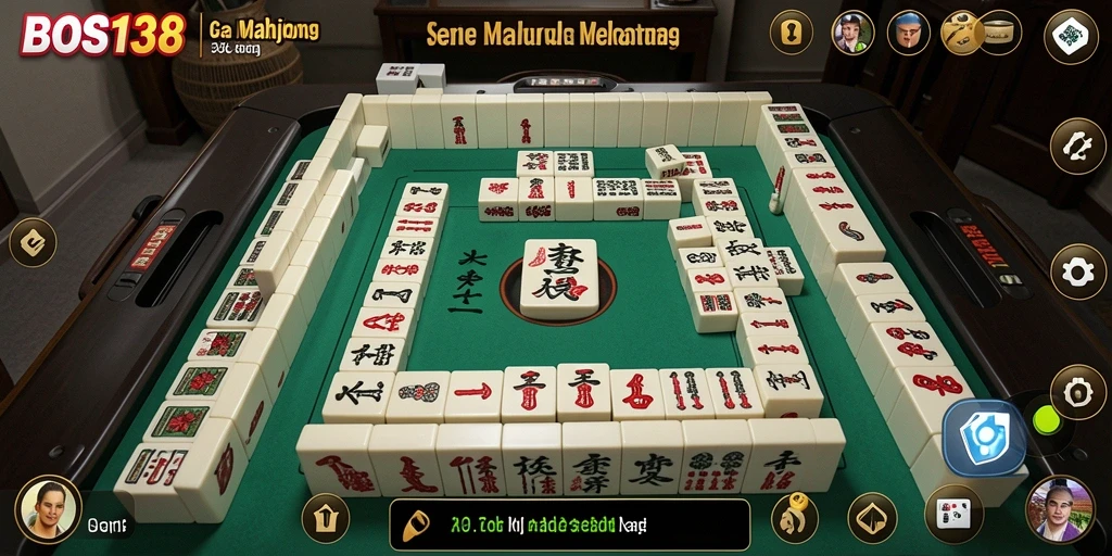 Tampilan gameplay seru dalam BOS138 dengan aksi Mahjong yang mendebarkan.