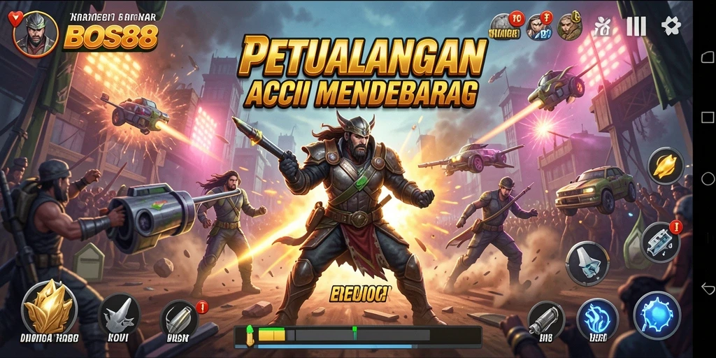 Screenshot utama BOS88 menampilkan aksi mendebarkan dari gameplay.