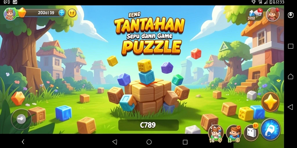 Screenshot gameplay C789 yang menunjukkan tantangan puzzle yang menantang.