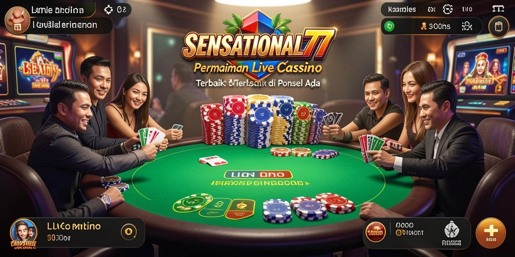 Tampilan menarik dari gameplay SENSATIONAL77 dalam Live Casino.