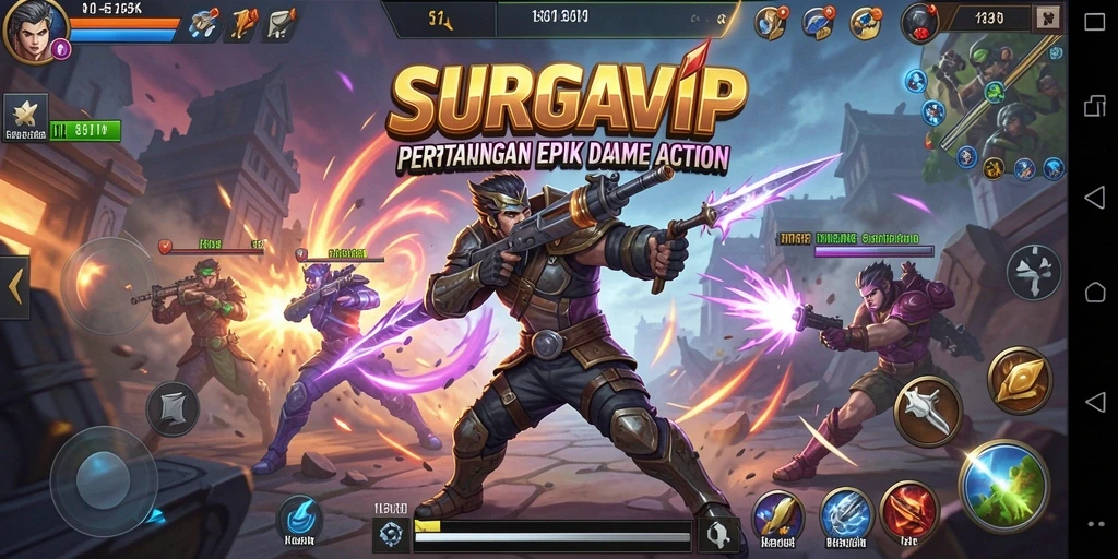 Gameplay SURGAVIP yang mendebarkan dan penuh aksi.